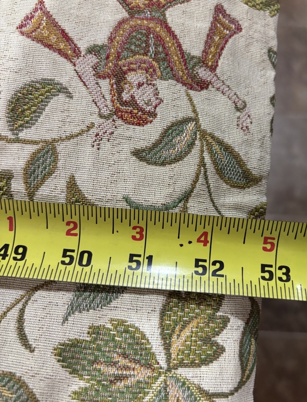 Vtg Custom Made Tapestry Valance Scalloped Fringe Asian Horse 53 X17