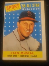 1958 Topps - Sport Magazine '58 All Star Selection Stan Musial Miscut #476