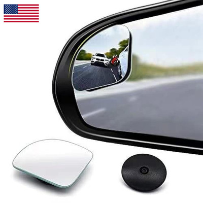 Cuncui 2Pcs Fan Shaped Blind Spot Mirror 360 Degree Adjustabe Hd Glass Blind
