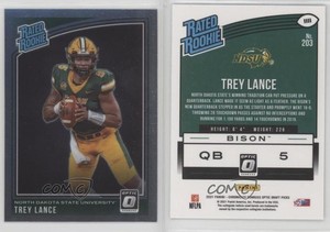 2021 Panini Chronicles Draft Picks Donruss Optic Rated Trey Lance #203 Rookie RC