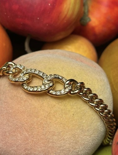 Genuine Vintage Christian Dior Rhinestone choker necklace Knot Chain Chunky - Picture 8 of 9