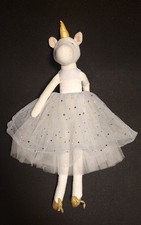 FAO SCHWARZ UNICORN BALLERINA WHITE WITH GOLD TRIM PLUSH