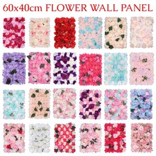 Flower Wall Panels Artificial Flowers Backdrop Wedding Party Home Decor 1-12pcs