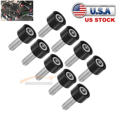9PCS Black M8x1.25 Exhaust Header Manifold Cup Washer Bolt for Honda Civic Acura