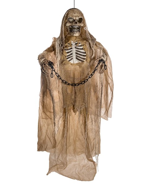 Mantus Skelett DäMon HäNgefigur Mit Bewegung, Licht Und Sound 183 Cm-image