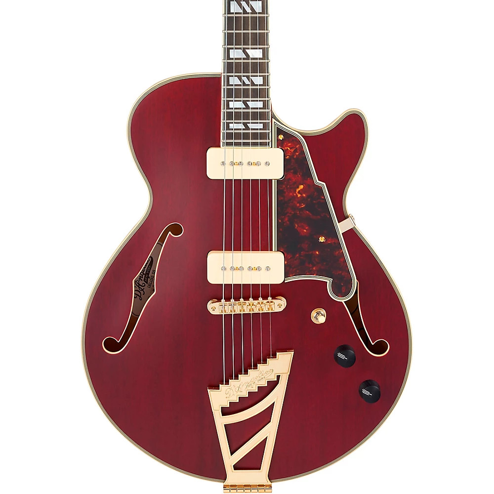 DAngelico Deluxe Series SS Semi-Hollow Electric Guitar Satin Trans Wine 353890₽
