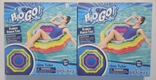 2PK Inflatable Rainbow Ribbon Pool Floating Tube 41.7 in x 41.7 in x 10.6 in