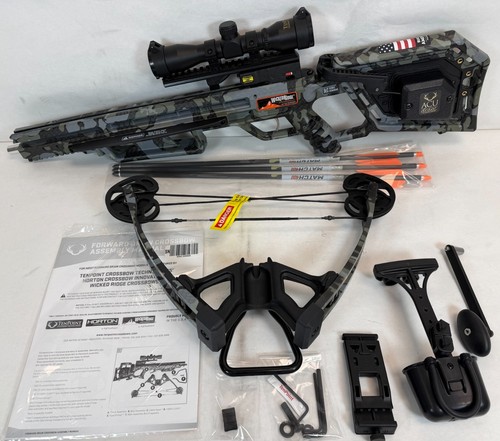 Used- Wicked Ridge Commander M1, ACUdraw, Multi-Line Scope (Peak Camo) -FREE S/H