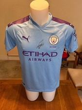 SERGIO AGUERO  MANCHESTER CITY SIGNED 125 YEAR ANNIVERSARTY  SHIRT