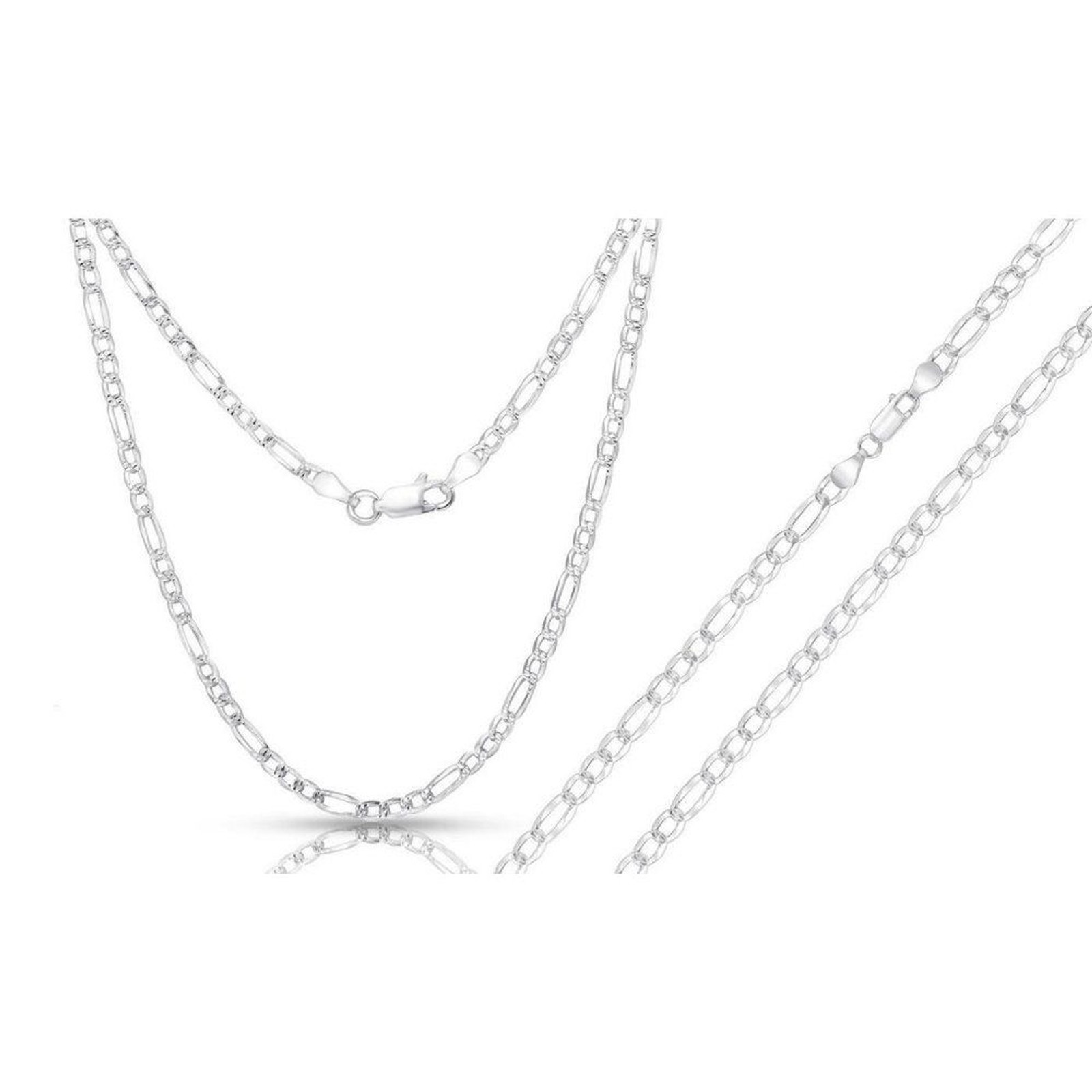 Unisex Men's 925 Sterling Silver Italian 2MM Pave