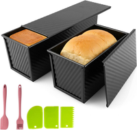 2 StüCk Toastbrot Backform Mit Deckel 1000G Und 450G, Kastenform Mit Deckel Aus