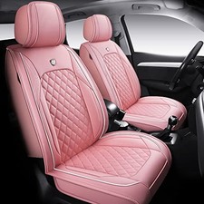 01 Leather Car Seat Covers Vehicle Cushion Cover for 5 Passenger Cars  Pink