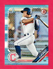 CHRISTIAN CAIRO 2019 Topps 1st Bowman Draft SKY BLUE /499 BD-195 Clevela Indians