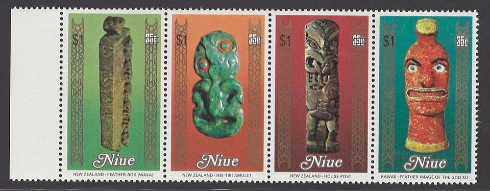 Estampillas Zayix recargadas Niue 626-629 MNH Festival de Artes del Pacífico Sur 0225M0021 Foto 4 de 4