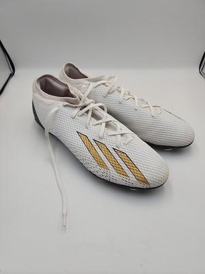 Adidas X Ghosted.3 FG J White/Metallic/Gold Soccer Cleats EG8210 Men's 13