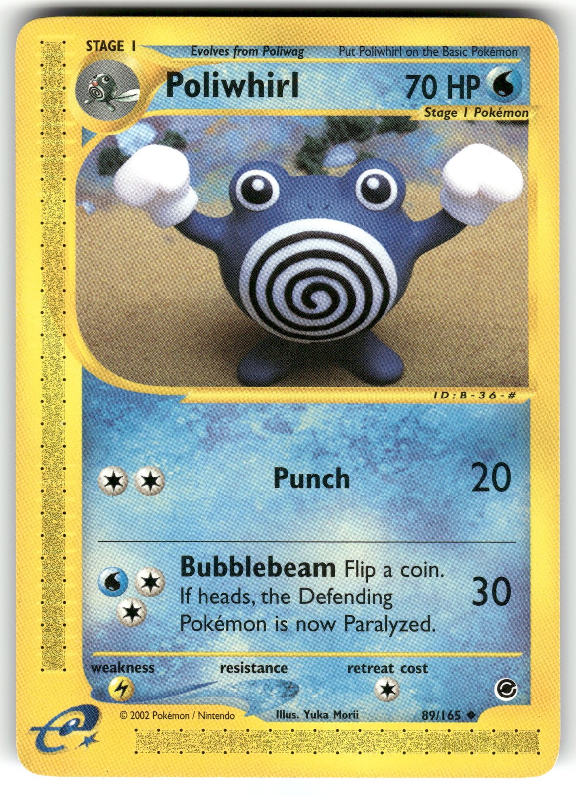 Pokemon Poliwhirl Uncommon Normal Expedition 2002 089/165 LP