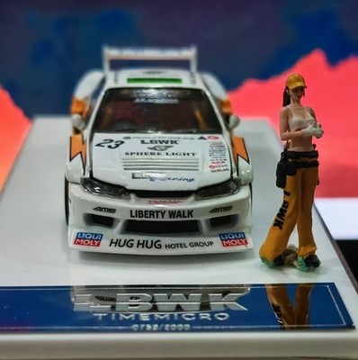 Diecast Car Model Time Micro 1/64 LBWK Nissan Silvia S15 Silhouette free figure