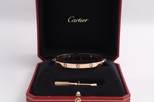 Cartier Love Bracelet 4x Diamonds 18 ct Rose Gold 2022 Size 19