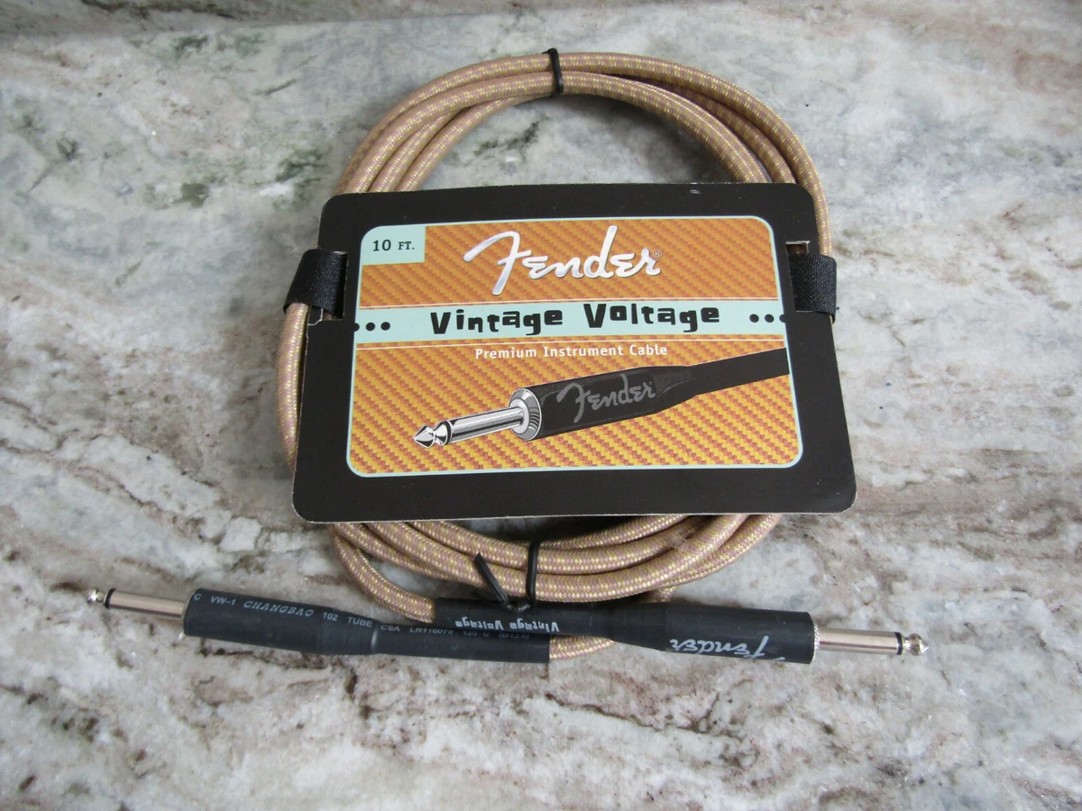 FENDER VINTAGE VOLTAGE BROWN WHEET TWEED GUITAR CABLE CORD 10 FOOT
