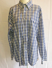 Tommy Hilfiger Button Up Shirt Mens Size XL Plaid Blue 80s 2 Ply Fabric