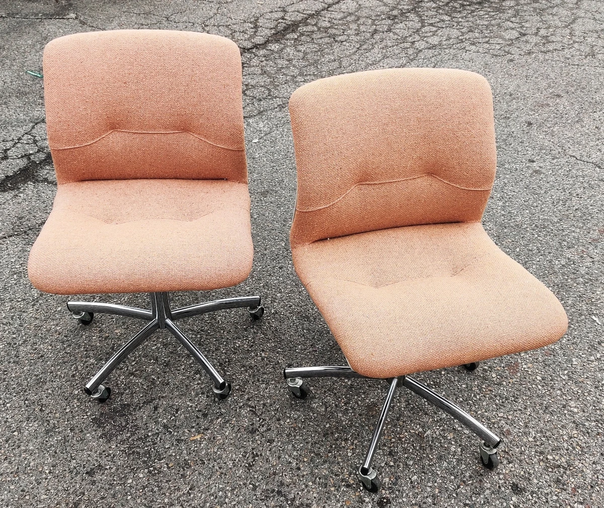 Pair of Vintage Steelcase Upholstered Office Chairs