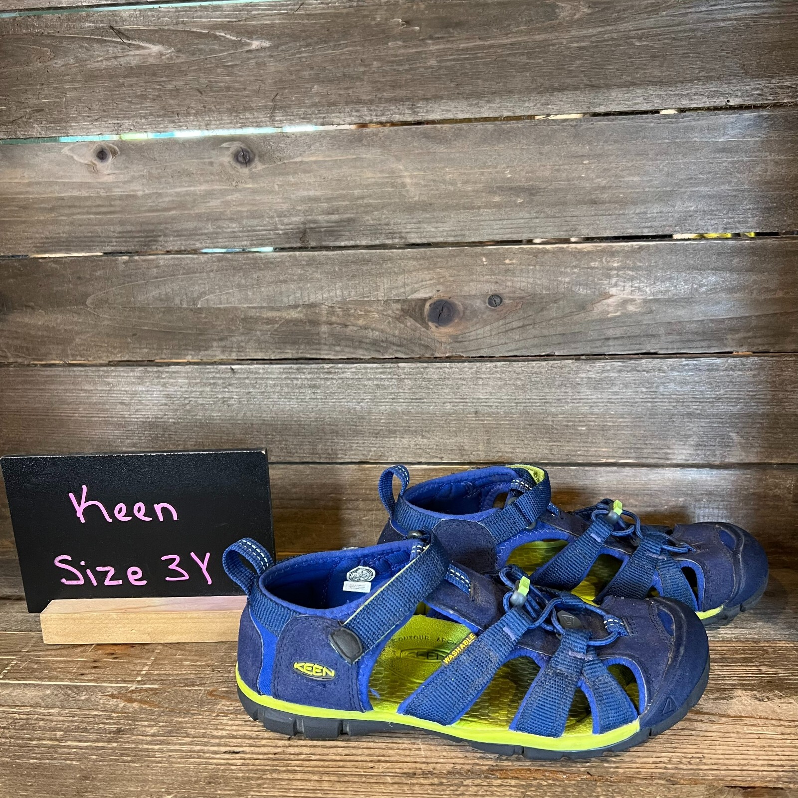 Scarpe sandali impermeabili da trekking blu Keen Seacamp 2 CNX per bambini taglia 3 anni