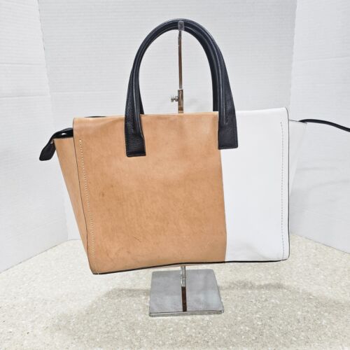 Coach 30150 Leather Bleecker Riley carry all Color block Satchel Tote - Picture 2 of 12