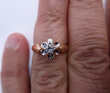 Vintage 14K Gold Diamond Engagement Ring Solitaire Center .20 F-VS2 Value 5750