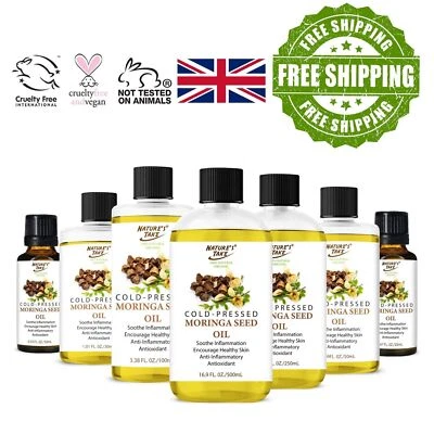 NATURE'S TAKE 100% Pure Organic Moringa Seed Oil Hair, Skin, Body Massage Aromatherapy UK FAST