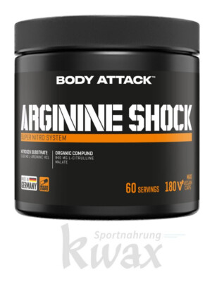 (EUR 113,27/kg) Arginine Shock Body Attack - Dose 180 Kapseln mit Arginin