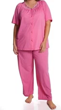 Unique womans  Shadowline 2 Pc PJ Top And Bottom Set Embroidered Size 46