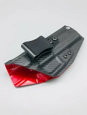 S&W M&P 5.7 Black Carbon Fiber & Red Kydex IWB Holster USA Veteran Made