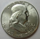 1958 Silver Ben Franklin Half Dollar -Choice UNC- (#717g)