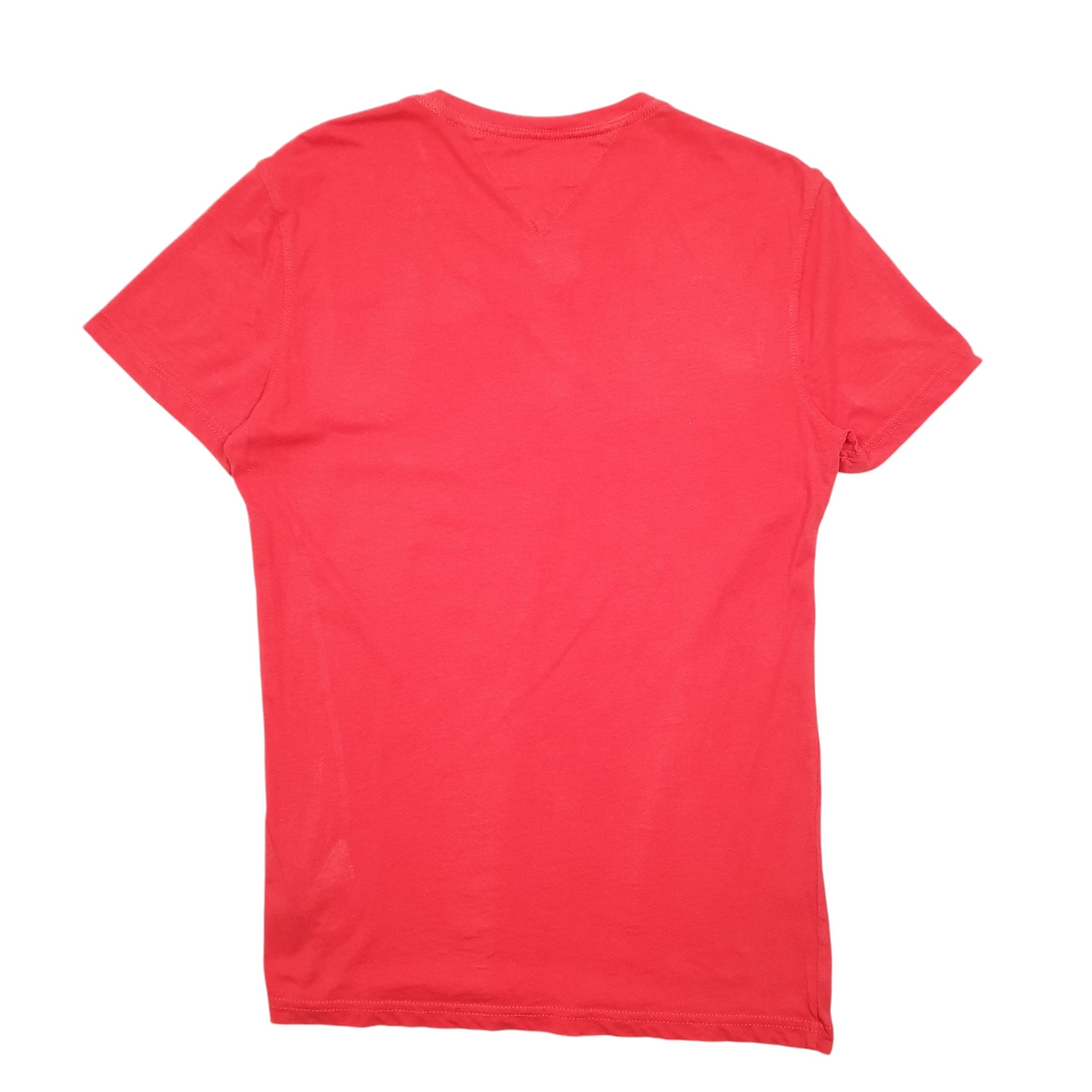 TOMMY HILFIGER Red T Shirt Tee Spellout Jeans Short Sleeve Cotton Mens S image 3