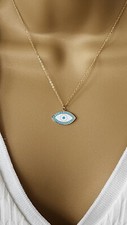 Stainless Steel Evil Eye Necklace , Good luck necklace