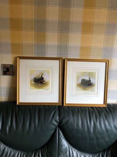 DAVID SHEPHERD PAIR Steam Trains Signed