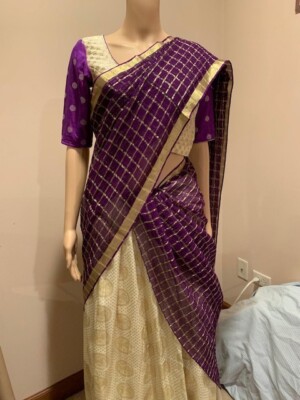Lehenga/Langa Voni South Indian Style Kanchi Silk Lehanga with