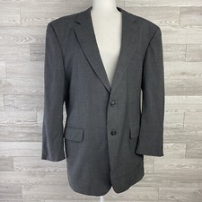 Jos A Bank Gray Long Sleeve Sport Coat Blazer Size 44R Wool Notch 2 Buttons