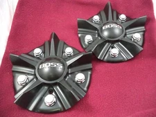 Boss Motorsports Wheels Flat Black Custom Wheel Center Cap # 3314 AEWC (2 CAPS)