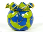 Chinese Green/Blue Cloisonne Copper Enamel Tealight Tea Light Candle Cup Holder