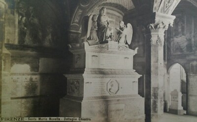 Florence Italy Postcard RPPC  Early 1900s Santa Maria Cloister Detail Betelle 