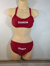 Sporti Guard Hipster Workout Red Bikini Top and Bottom Size Medium NWT