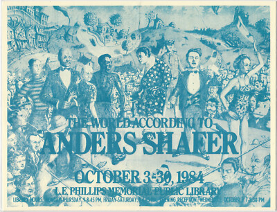 World According to Anders Shafer 1984 Exhibition Poster Art Artist Illustrator