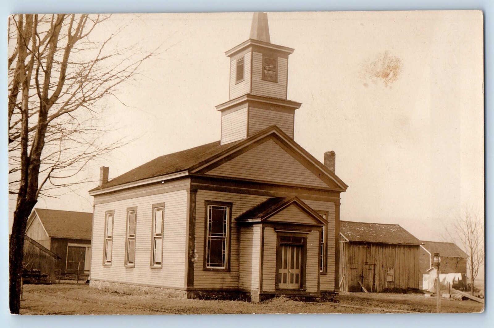 Van Etten New York NY Postcard RPPC Photo Baptist Church Exterior View