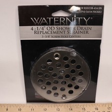 Waternity Strainer w/ 3-3/8" Screw Holes PVD Satin Nickel 4-1/4" OD