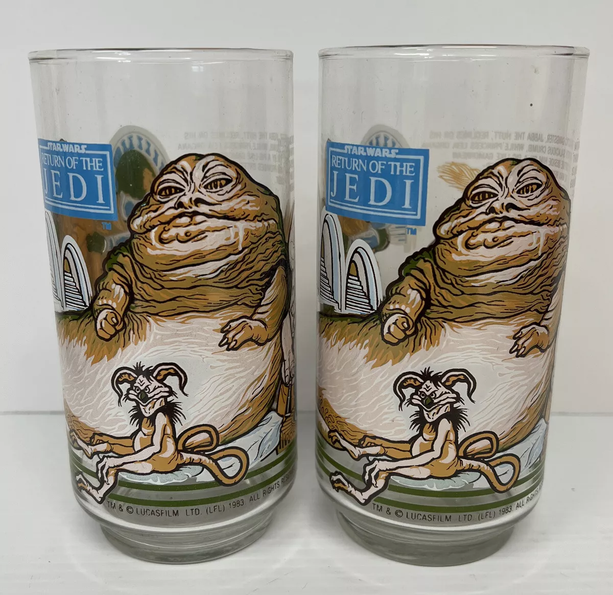 Vintage 1983 Burger King Return Of The Jedi Collectible Drinking Glass set