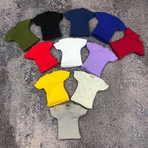 1/12 Short Sleeve T-shirt Tops Clothes Fit 6inch HT Male Action Figure Model Toy - Picture 8 of 27