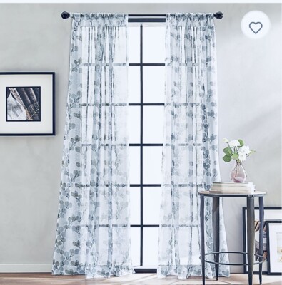 Peri Home Kelly Fl Sheer 108 Inch Rod Pocket Window Curtain Panel In Aqua Peri Home Kelly Fl Sheer 108 Inch, 108 Length Curtains Canada
