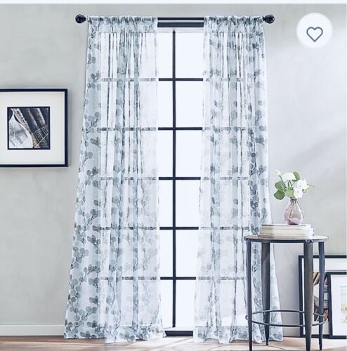 Peri Home Kelly Fl Sheer 108 Inch Rod Pocket Window Curtain Panel In Aqua Peri Home Kelly Fl Sheer 108 Inch, 108 Inch Sheer Grommet Curtains