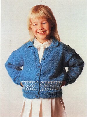 ~ Scotnord Strickmuster für Kleinkinder schöne Fair Isle Strickjacke ~ 22'' ~ 28''